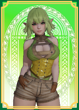 《AI少女》綠色短發緊身皮衣女精靈MOD
