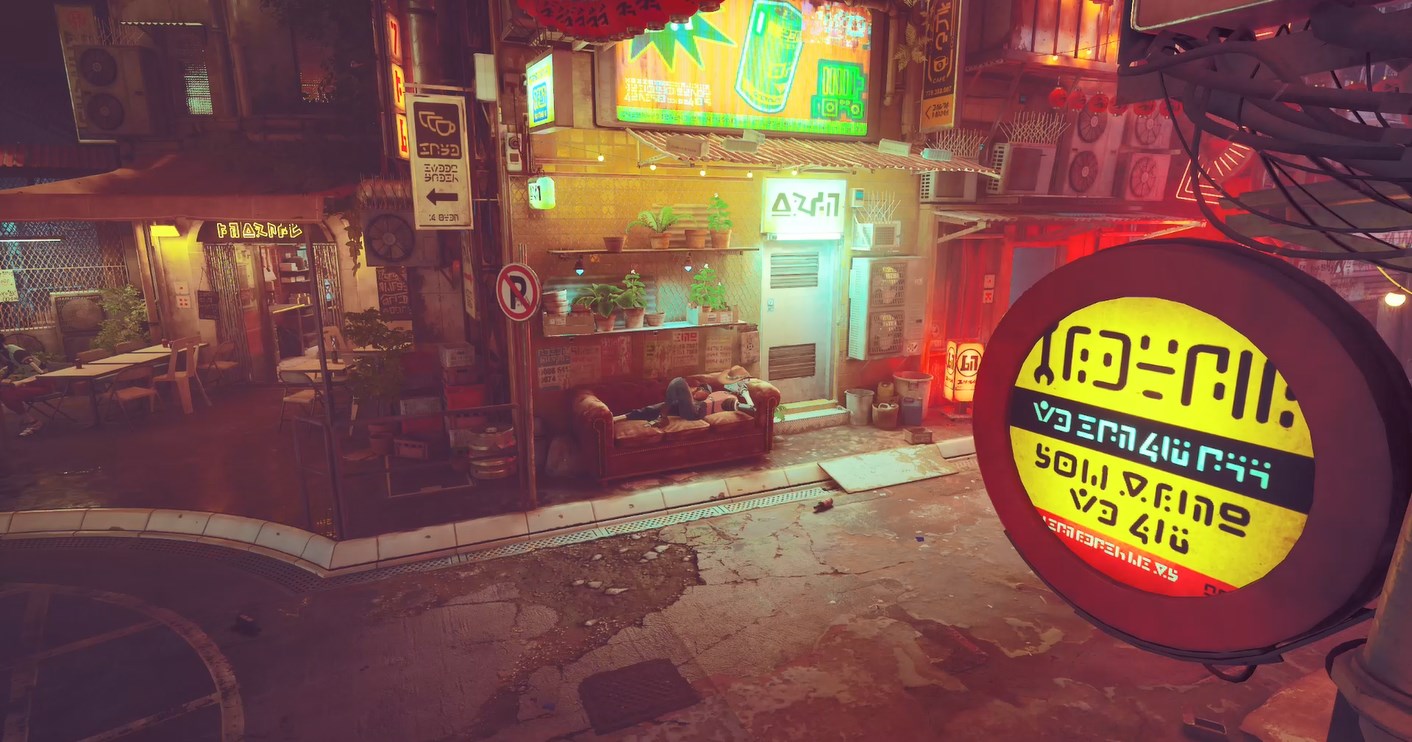 《Wallpaper Engine》Stray路旁打盹的機器人動態壁紙
