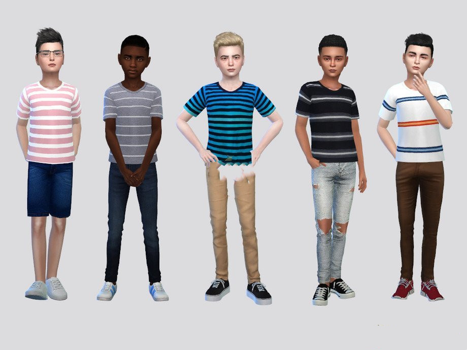 《模擬人生4》男孩線條t恤MOD