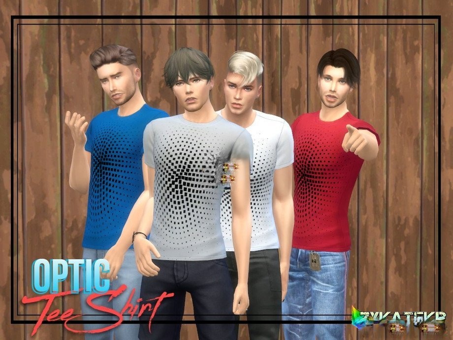 《模擬人生4》男士光學t恤MOD