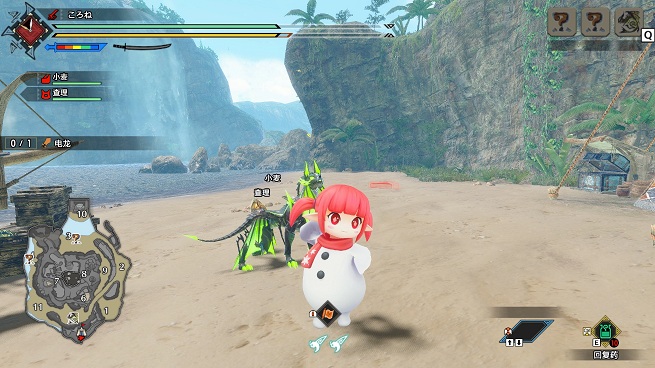 《怪物獵人崛起：曙光》DNF雪人套井蓋兒替換太刀黑妹MOD