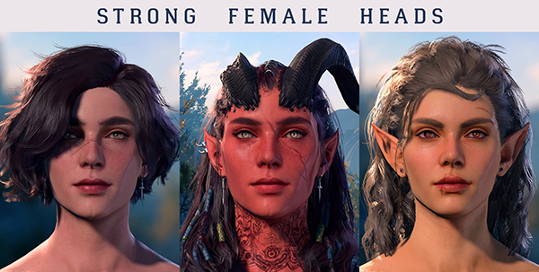 《博德之門3》強壯的女性頭部MOD
