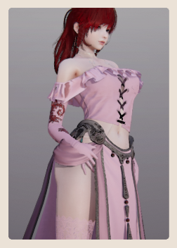 《AI少女》紅色馬尾辮粉色蕾絲裙美少女MOD