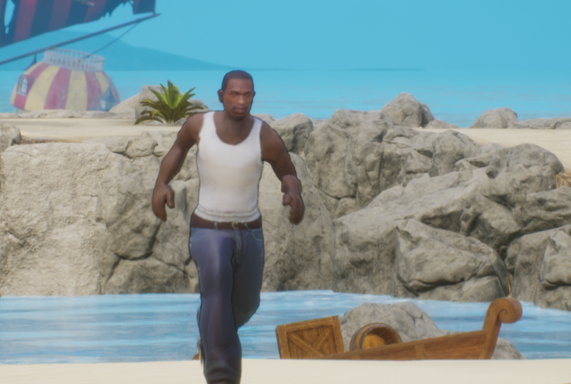 《海賊王時(shí)光旅詩》GTA卡爾約翰遜替換路飛MOD