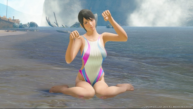 《怪物獵人崛起：曙光》死或生伊莉絲日暮之魚泳裝MOD
