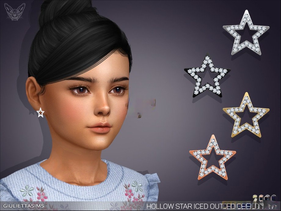 《模擬人生4》兒童鉆石星星耳環MOD