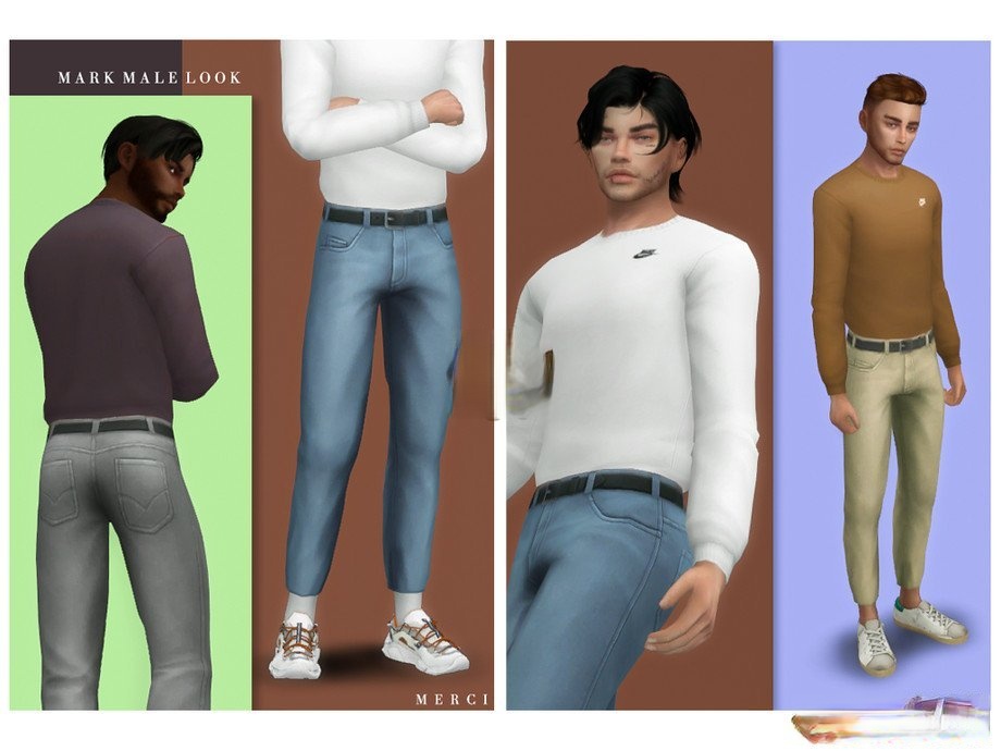 《模擬人生4》男士復(fù)古長(zhǎng)褲MOD