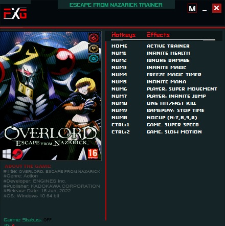 《不死者之王：逃離納薩力克》v1.0.1十二項修改器FUTUREX版