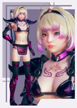 《AI少女》金色短發黑紫色比基尼鎧甲小姐姐MOD