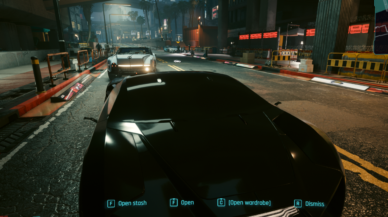 《賽博朋克2077》車后備箱直接訪問衣柜MOD