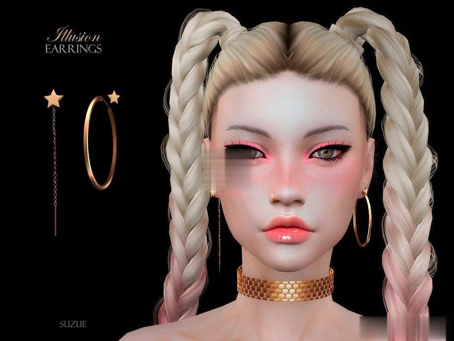 《模擬人生4》迷你星星圓環耳環MOD