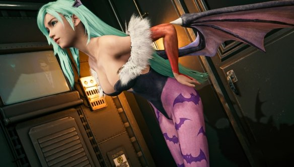 《最終幻想7：重制版》蒂法cos女魅魔莫莉卡無翅膀無頭飾MOD