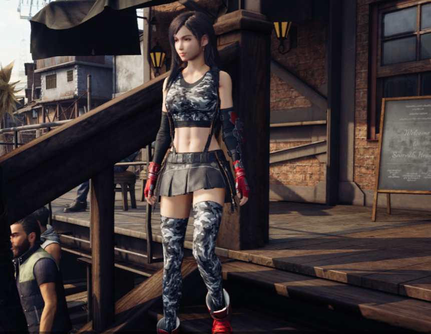 《最終幻想7：重制版》灰色迷彩服蒂法v2MOD