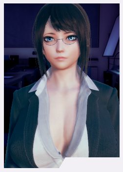 《AI少女》黑色馬尾辮低領職業裝御姐MOD