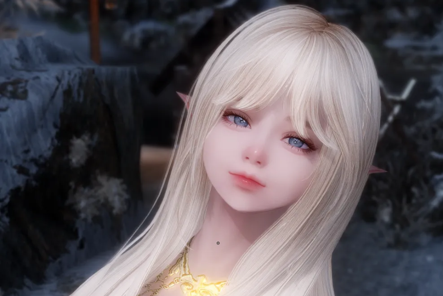 《上古卷軸5：天際重制版》絕美精致少女面部預設MOD