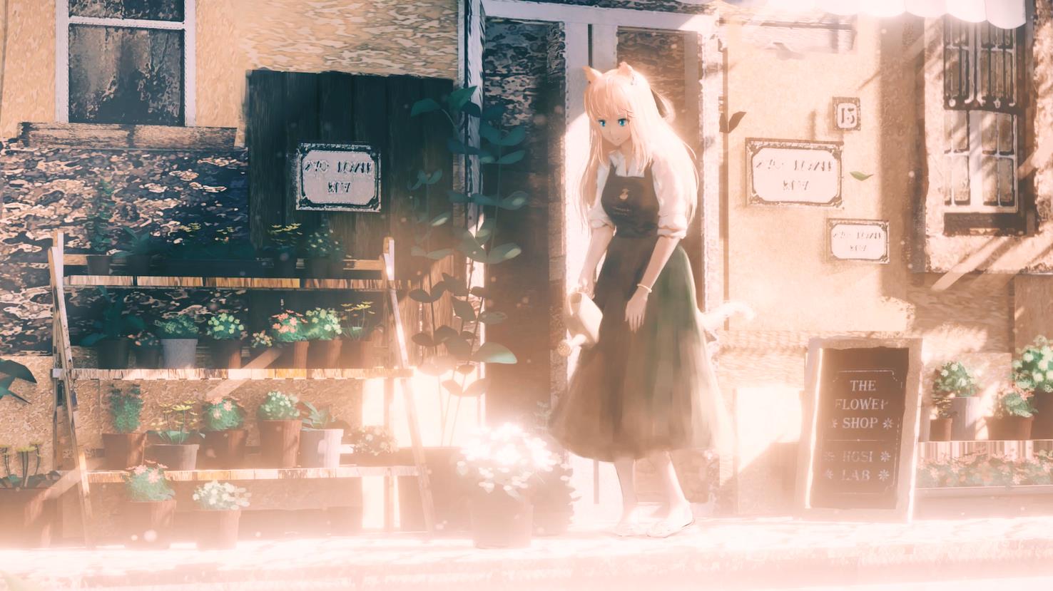 《Wallpaper Engine》FF14貓魅族的花店繪圖動態壁紙