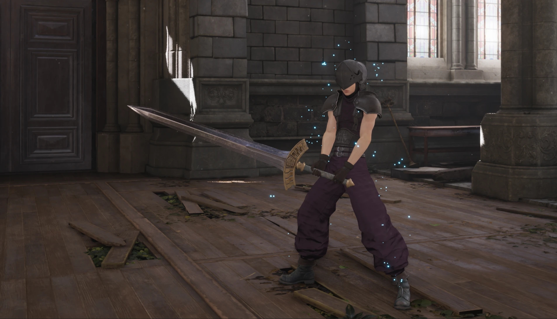 《最終幻想7：重制版》神羅士兵武器替換破壞大劍MOD