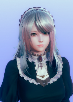 《AI少女》銀色披肩發黑色哥特長裙美少女MOD