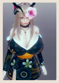 《AI少女》黑色和服金發眼鏡性感御姐MOD