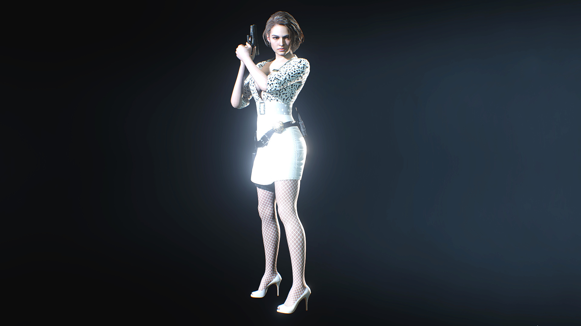《生化危機3：重制版》吉爾黑白豹紋包臀服飾MOD
