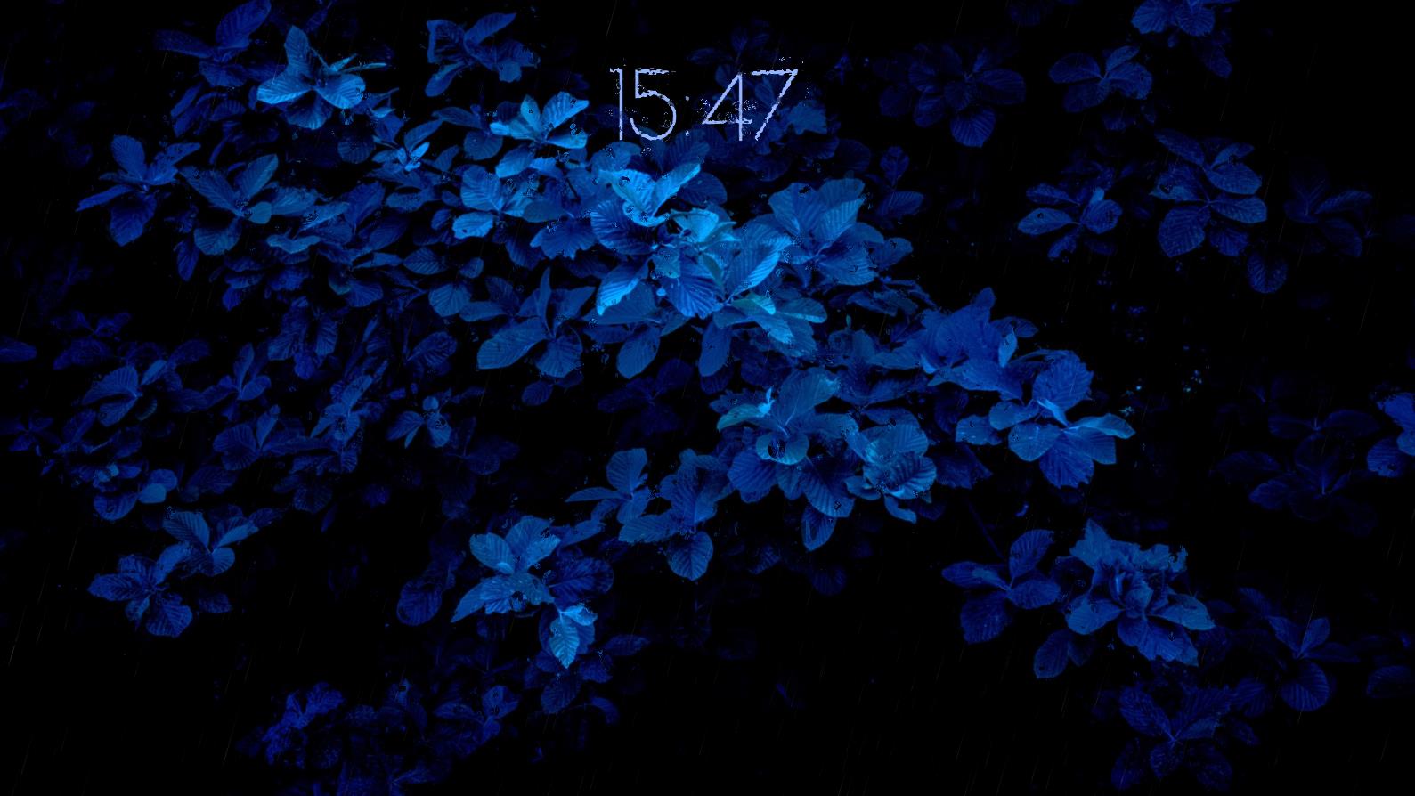 《Wallpaper Engine》藍色樹葉記時動態壁紙