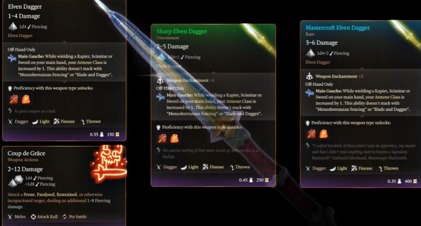 《博德之門3》精靈武器匕首MOD