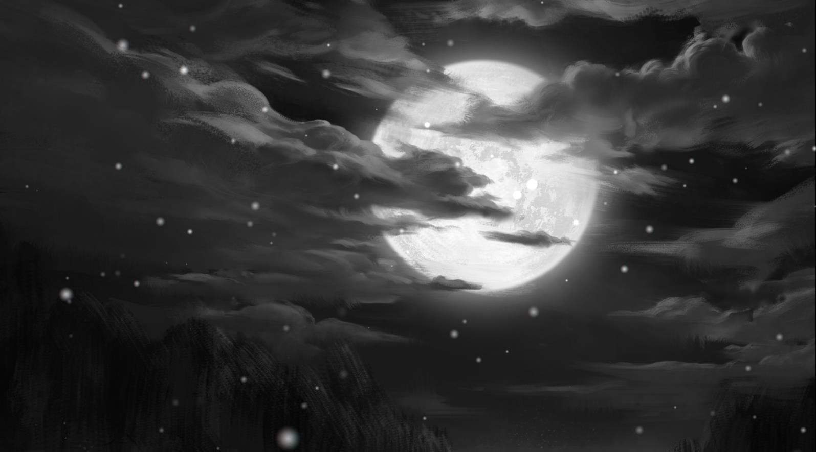 《Wallpaper Engine》黑白風(fēng)雪夜出月動(dòng)態(tài)壁紙