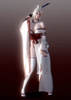 《AI少女》銀發狐耳性感和服御姐MOD