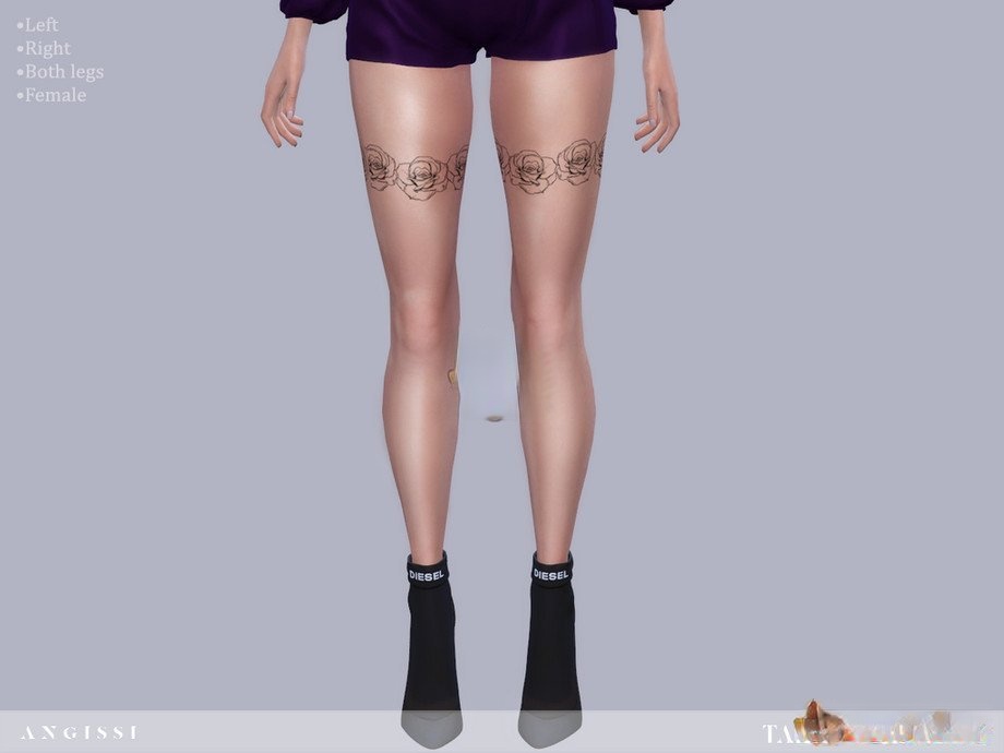《模擬人生4》腿部玫瑰紋身MOD