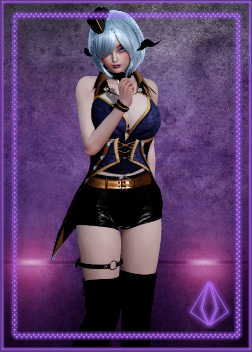 《AI少女》藍(lán)色短發(fā)黑色制服魅魔小姐姐MOD