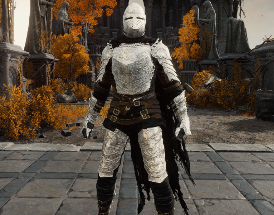 《艾爾登法環》獵犬騎士套裝銀鎧黑披風形象MOD