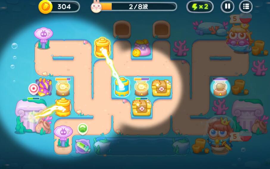 《保衛(wèi)蘿卜4》海的閨女第72關(guān)滿星攻略