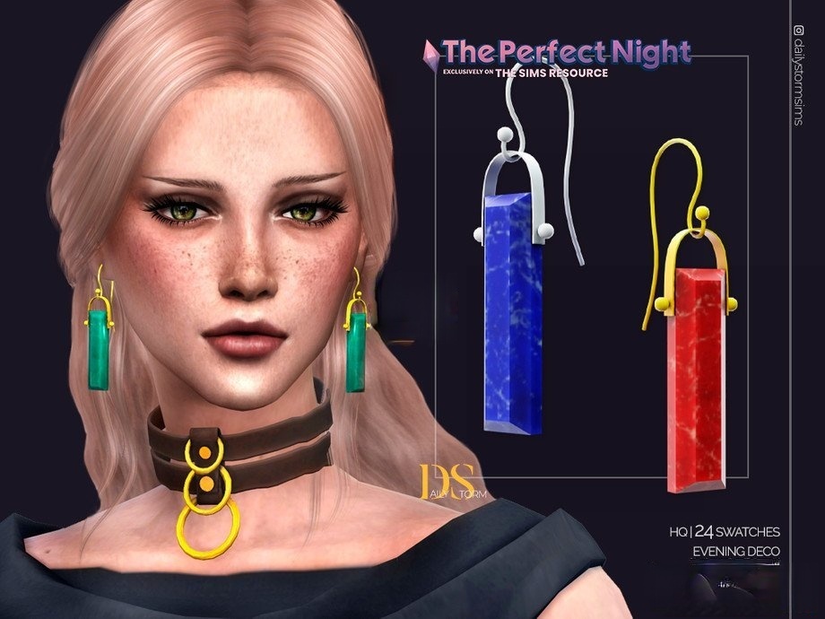 《模擬人生4》長方形寶石耳環MOD