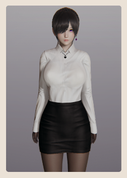 《AI少女》清純可人短發白襯衫黑絲美少女MOD