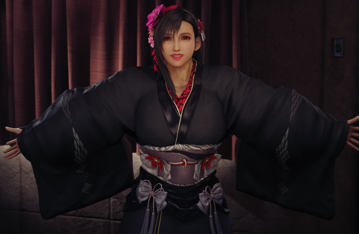 《最終幻想7：重制版》肌肉蒂法五臺(tái)和服MOD