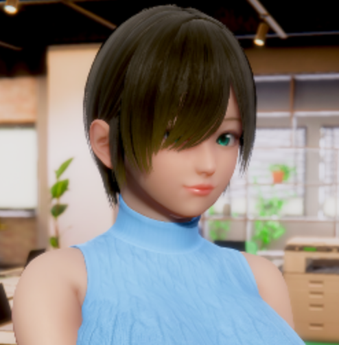 《ROOM Girl》青春短發少女藍色毛衣MOD