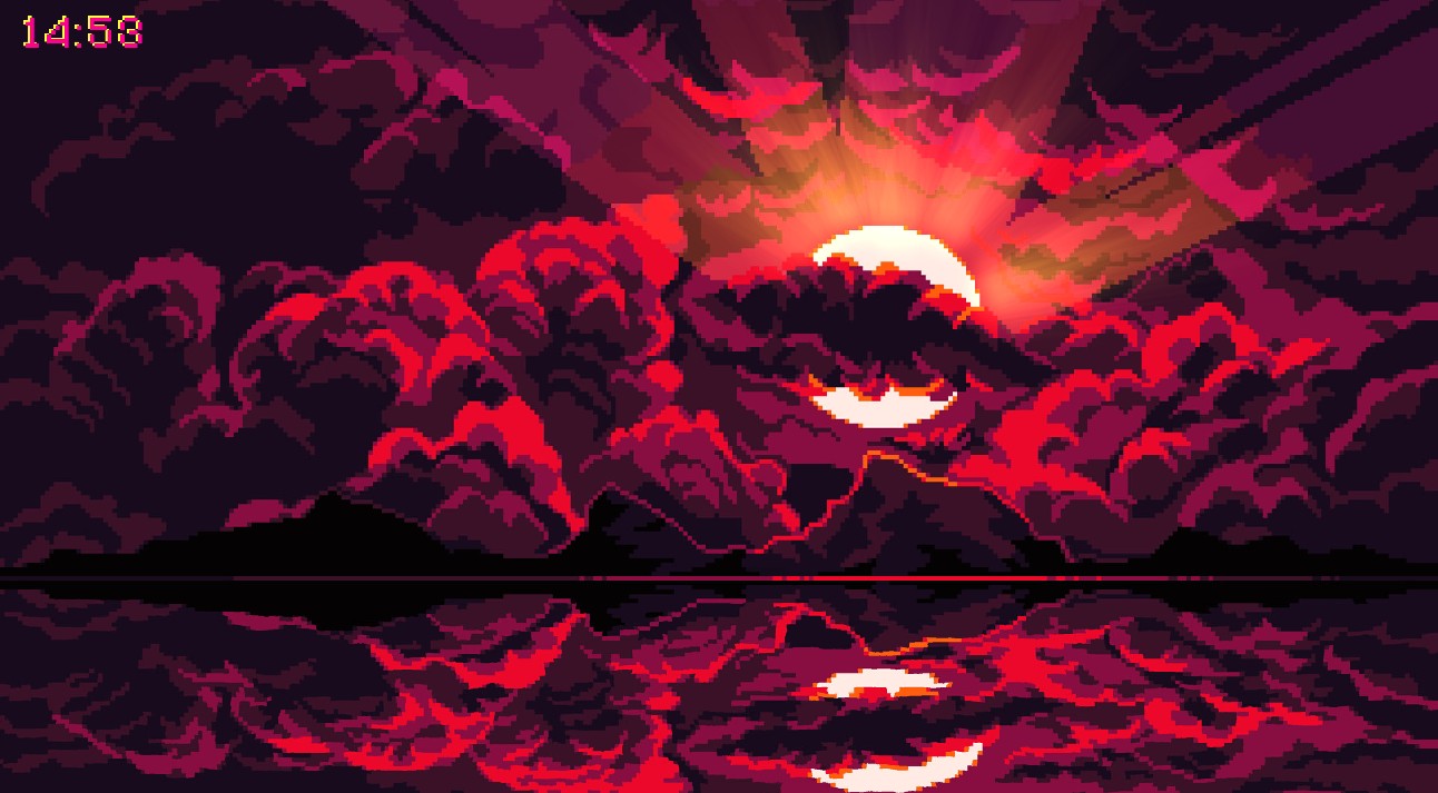 《Wallpaper Engine》像素風(fēng)日落赤霞動態(tài)壁紙