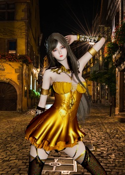 《AI少女》身姿裊娜的金裙舞者MOD