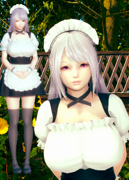 《AI少女》銀色長發溫柔氣質女仆裝美少女MOD
