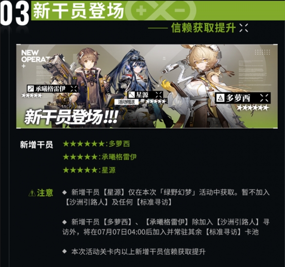《明日方舟》綠野幻夢(mèng)新活動(dòng)一覽
