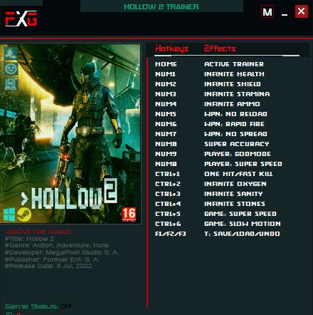 《Hollow 2》v2022.07.18十七項修改器[FutureX]