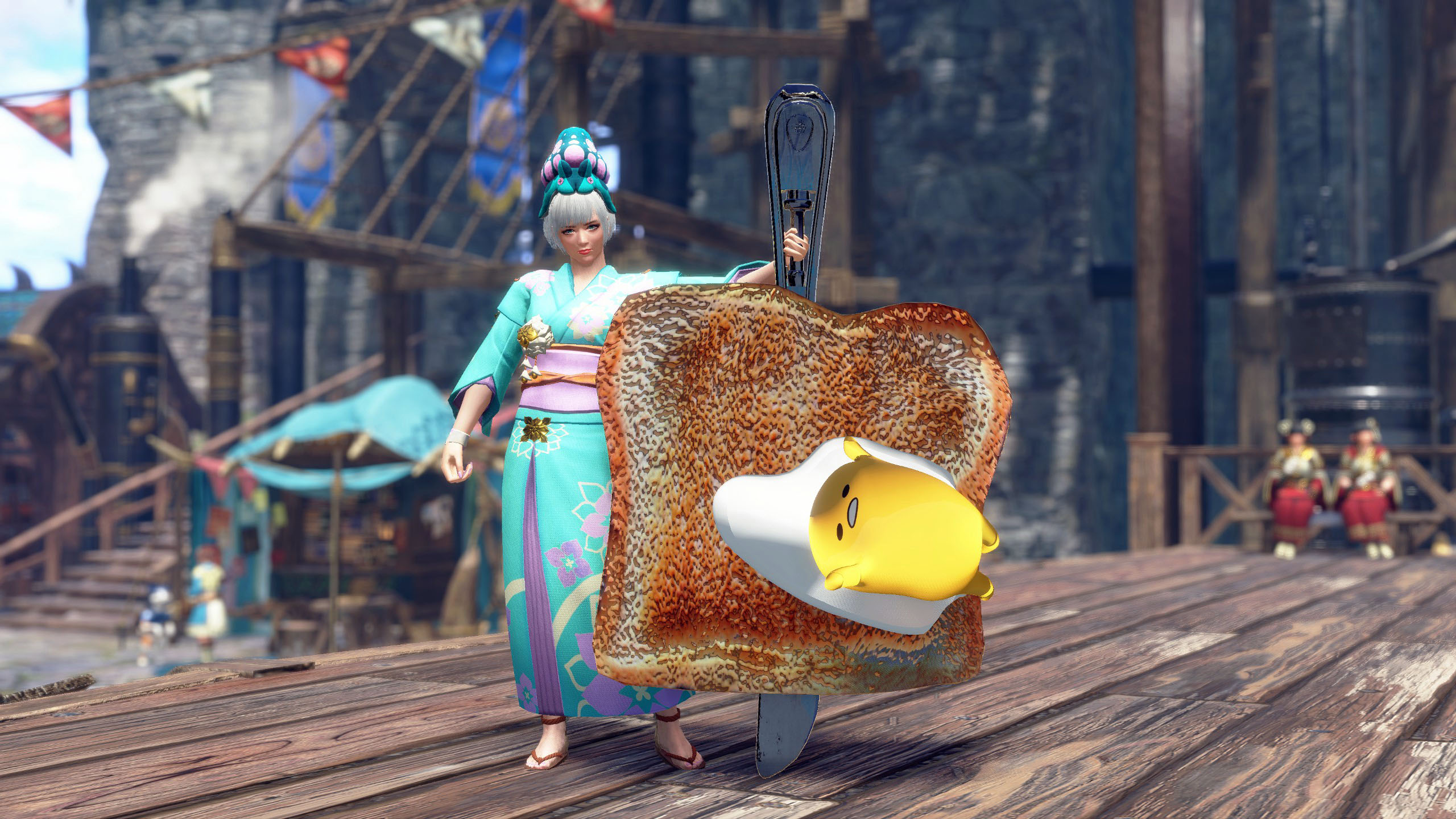 《怪物獵人：崛起》煎蛋面包盾斧MOD