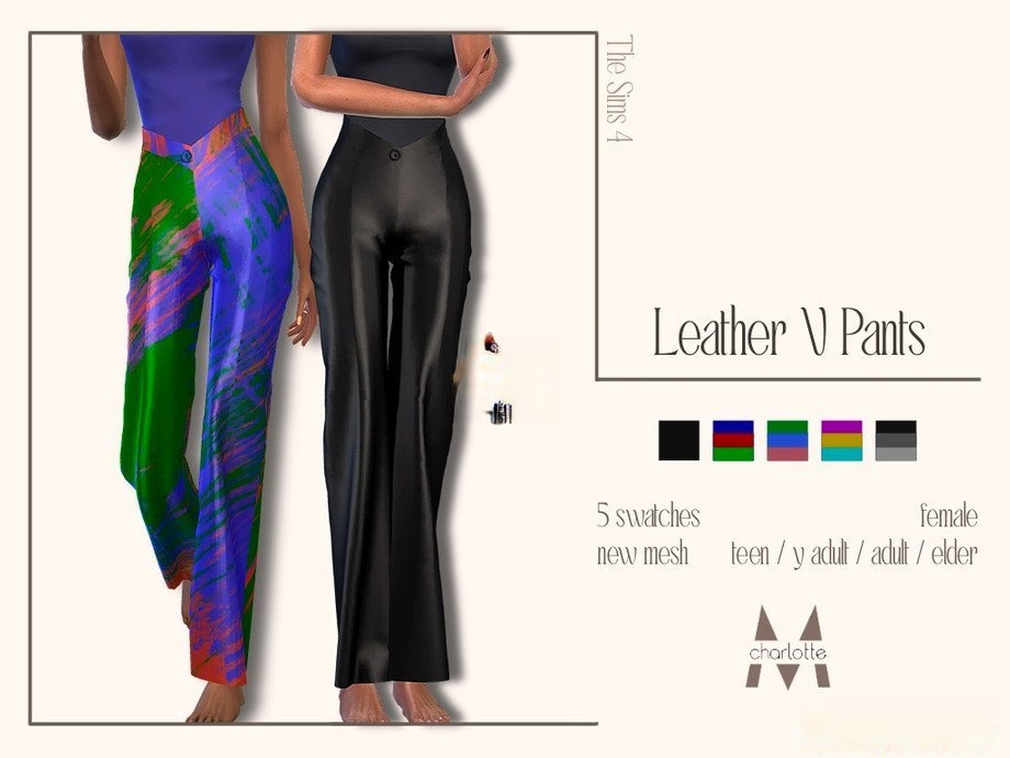 《模擬人生4》女性皮革休閑緊身褲MOD