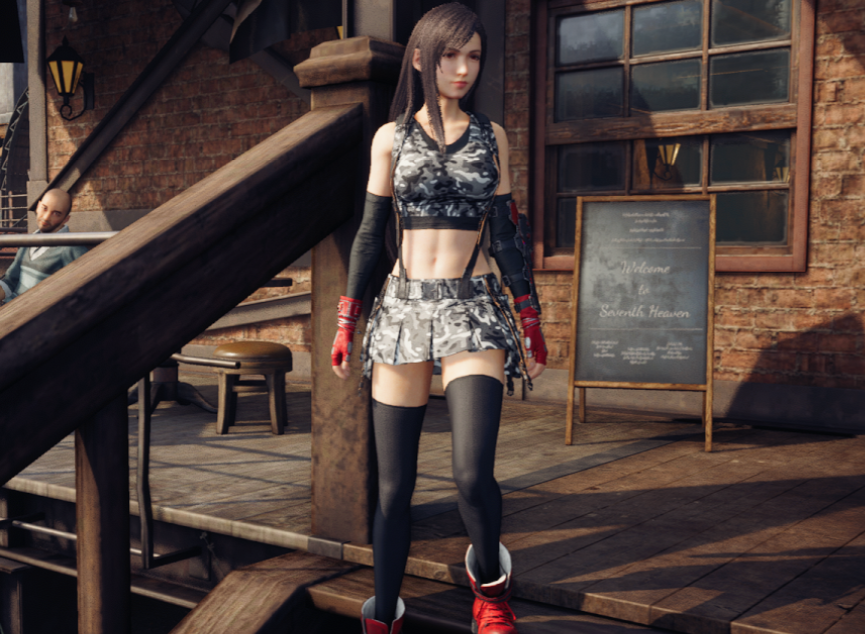 《最終幻想7：重制版》灰色迷彩服蒂法v3MOD
