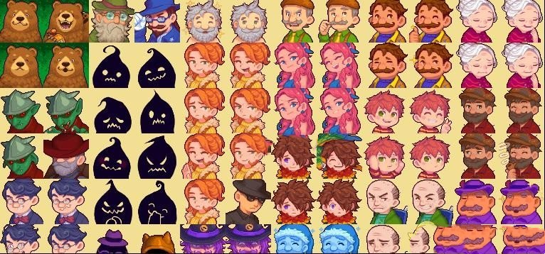 《星露谷物語》Q版動漫風人物肖像美化包MOD