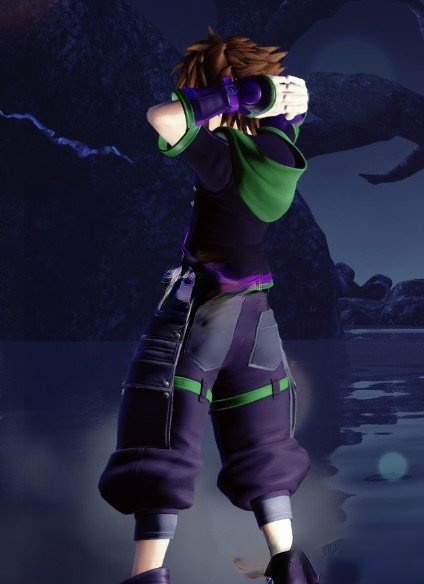 《王國之心3》綠紫色索拉服裝MOD