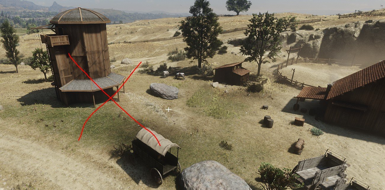 《荒野大鏢客2》移除比徹之愿中筒倉旁的樹MOD