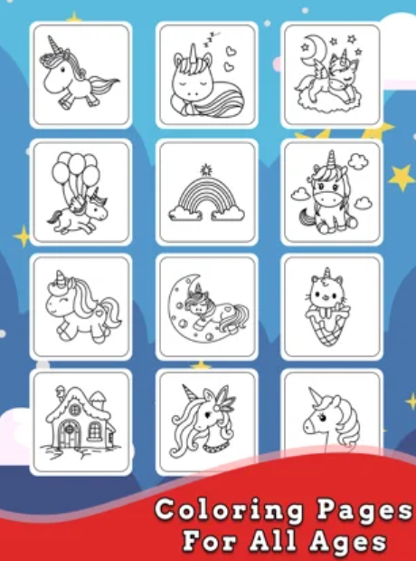 獨角獸著色書閃光