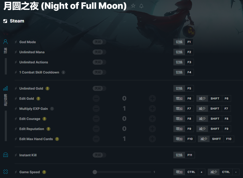 《月圓之夜》v2023.07.06十二項修改器[ColonelRVH]