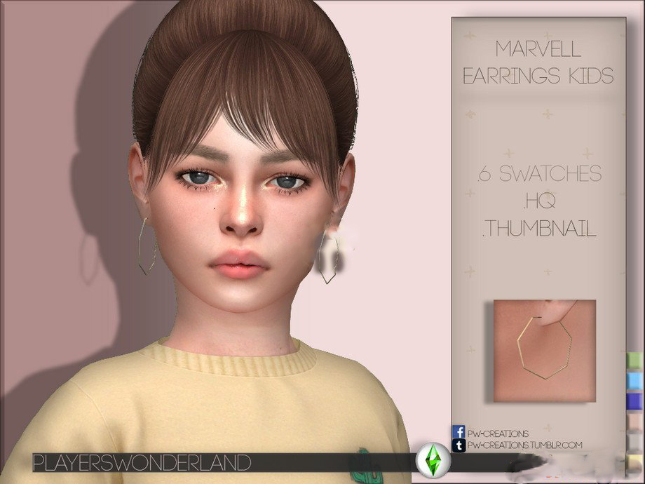 《模擬人生4》女童六邊形耳環(huán)MOD